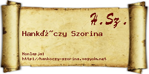 Hankóczy Szorina névjegykártya